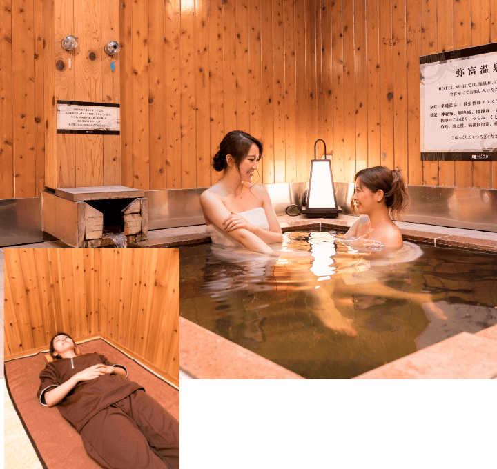 まるで最新の温泉旅館！天然温泉、個室露天風呂岩盤浴でゆったり